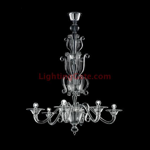 Redon 5308 06 Chandelier in Glass and Polished Chrome