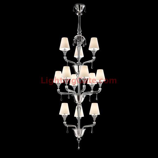 Torpedo Nevada 7141 12 Chandelier in Glass with White Shade, by Barovier&Toso